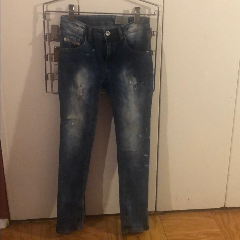 Diesel Boys Jeans - Blue, acid washed, distressed